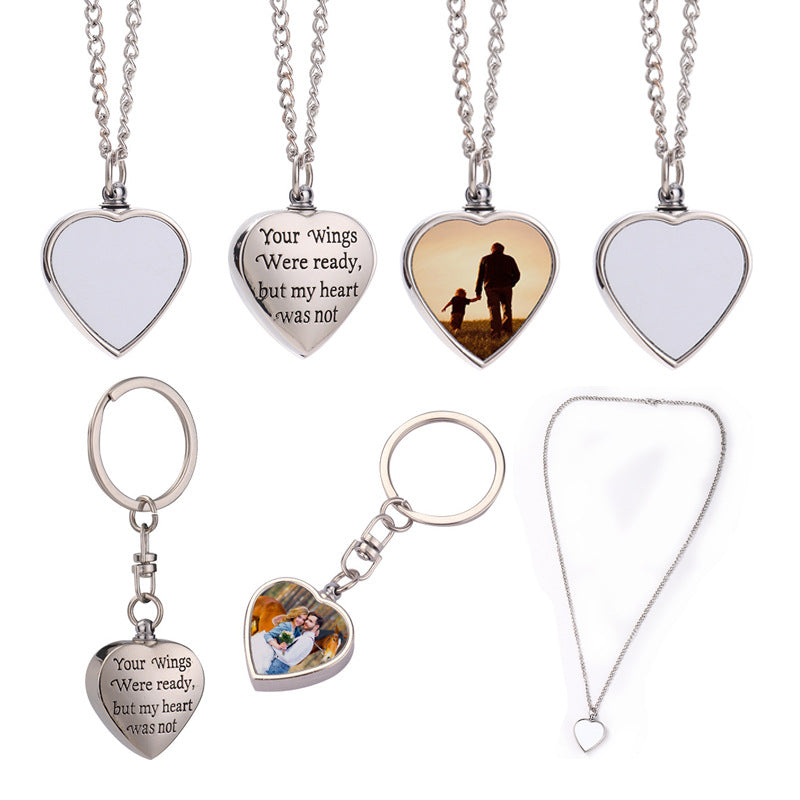 Eternal Commemorative Thermal Transfer Blank Cinerary Casket Couple Pet Pendants