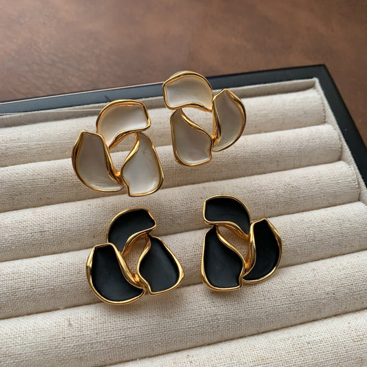 Temperament Exaggerated Drop Oil Round Sweet Simple Stud Earrings