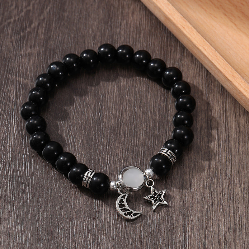 Men's Natural Volcanic Rock Snowflake Stone Beads Vintage Bracelets
