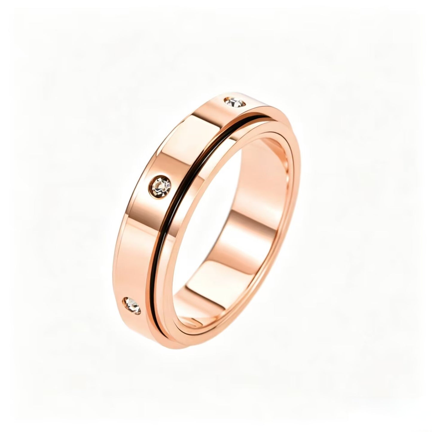 Rotating Titanium Steel Simple Female Hand Ring