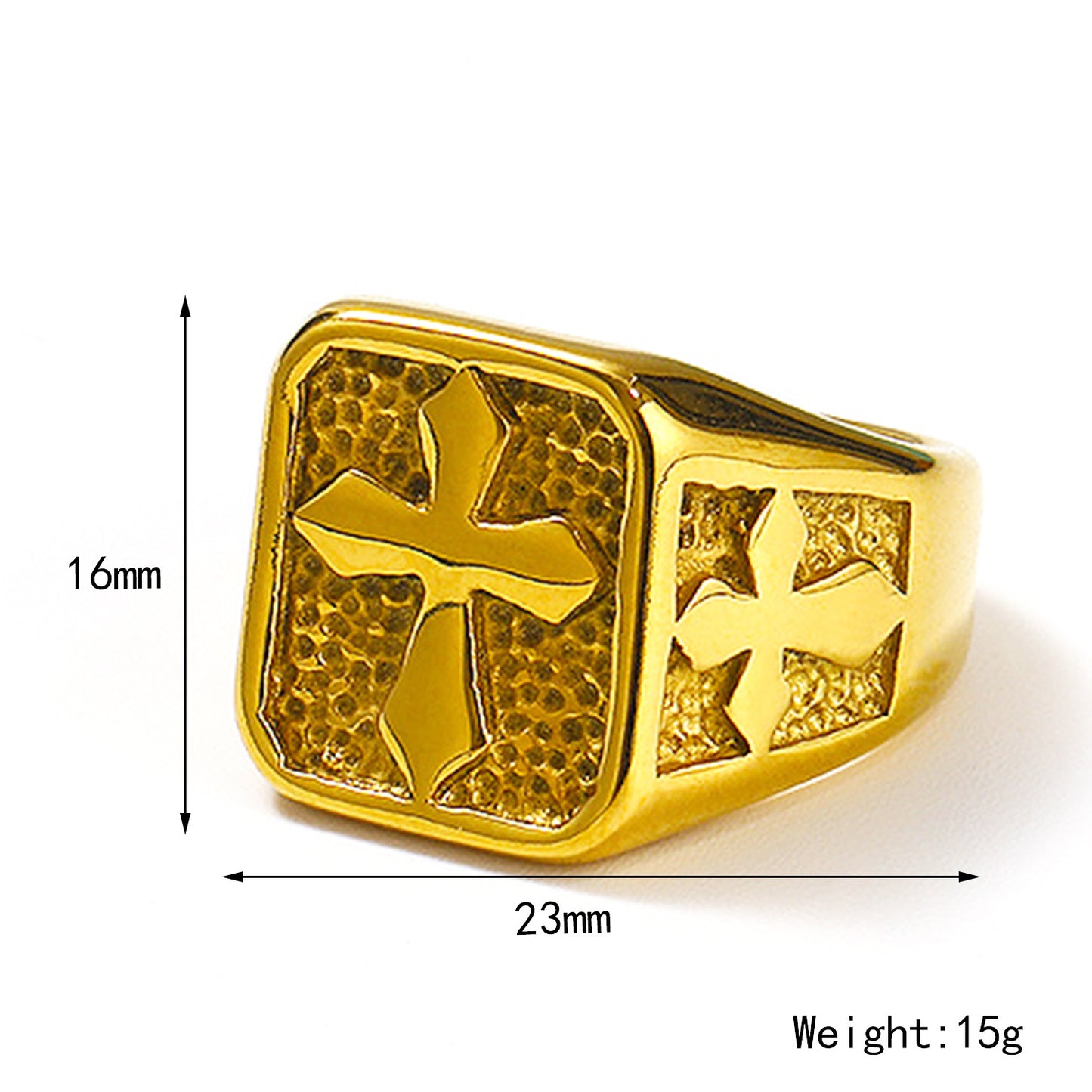 Titanium Steel Casting Trend Stone Texture Rings