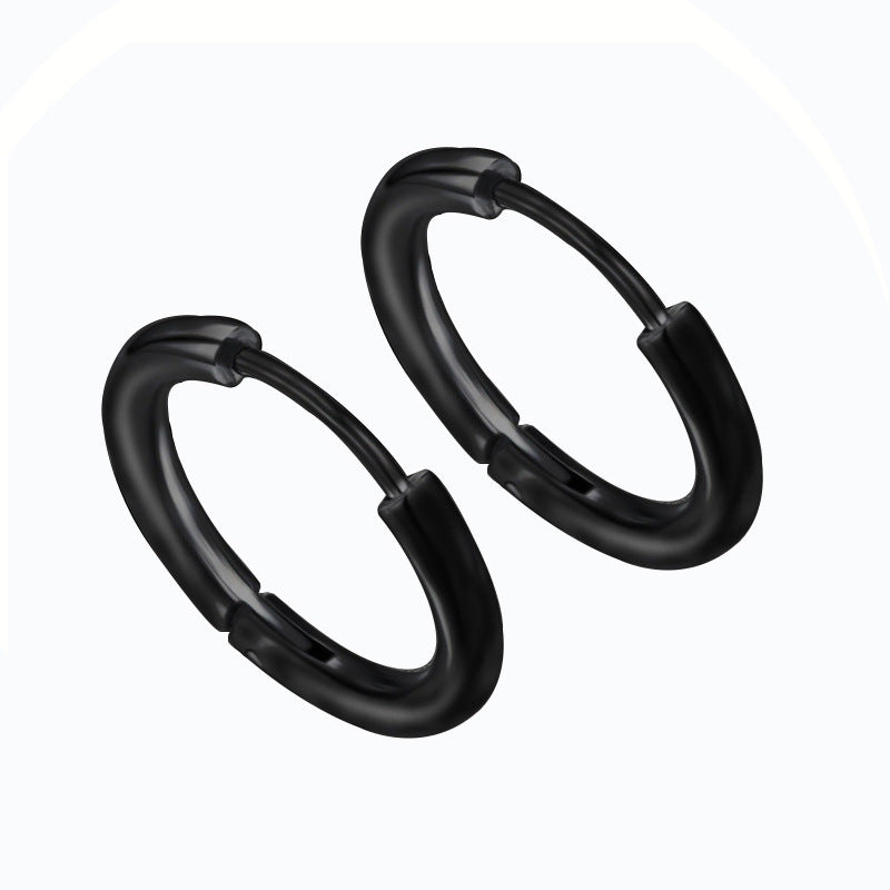 Titanium Steel Stainless Coil Fashion Circle Ear Earrings