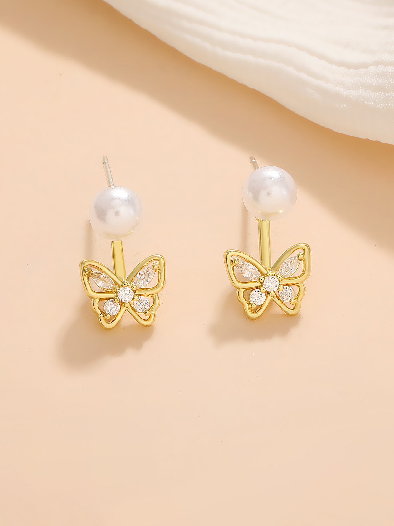 Women's Pearl For French Entry Lux Butterfly Earrings