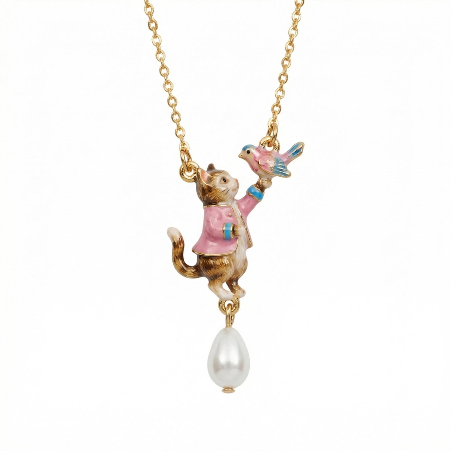Fairy Tale Style Cute Pet Personalized Puppy Bone House Cat Necklace