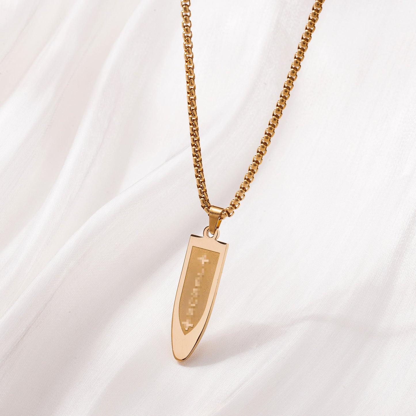 Men's Long Stainless Steel Sweater Chain Gold Plating Simple Geometric Necklaces