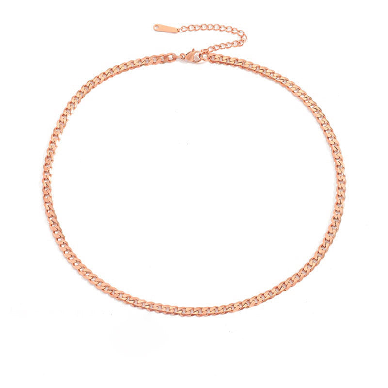 Women's & Men's Cuban Link Chain Stainless Steel Street Necklaces