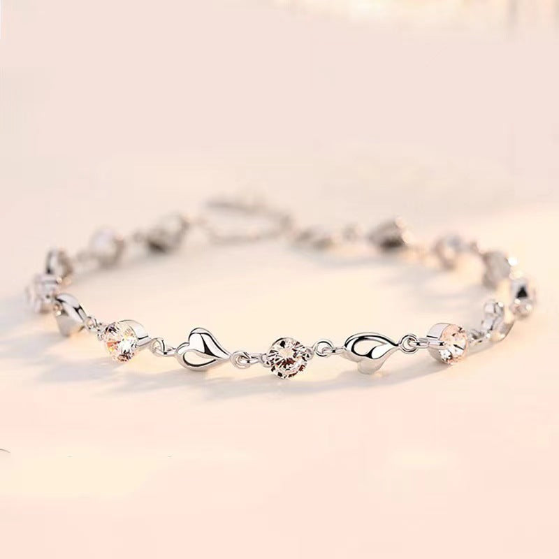 Women's Ocean Heart Sier-plated Light Luxury Minority Valentine's Day Bracelet