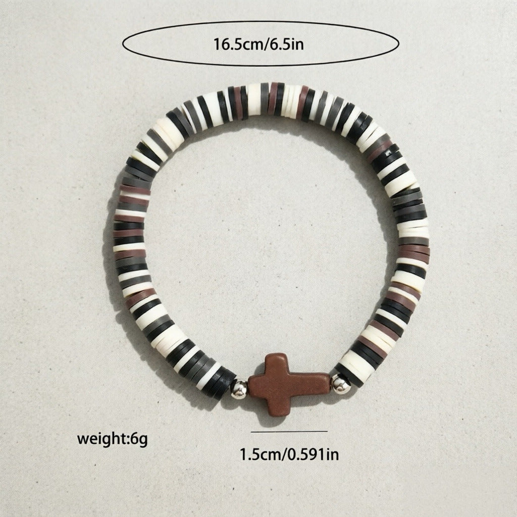 Women's Cross Bohemian Natural Stone For Polymer Bracelet