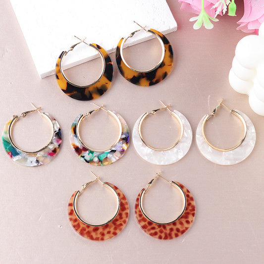 Women's Acrylic Acetate Plate Exaggerating Circle Minority Earrings