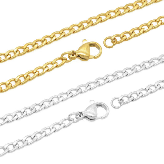 Steel Hemp Flowers Chain Curb Titanium Pearl Box Necklaces