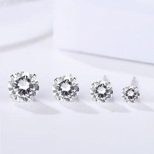 Women's Sier Simple Korean Style Temperament Entry Earrings