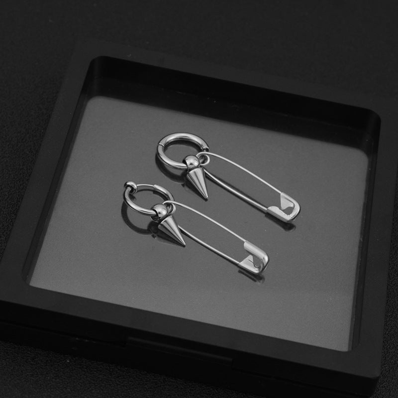 Women's & Men's Stainless Steel Personalized Pin Pointed Cone Unisex Style Titanium Ear Earrings