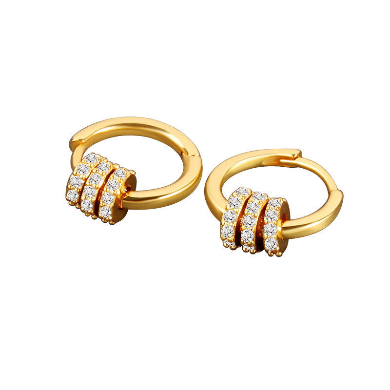 Women's Retro Diamonds Multiple Ways To Wear Circle For Simple Personality Stud Earrings