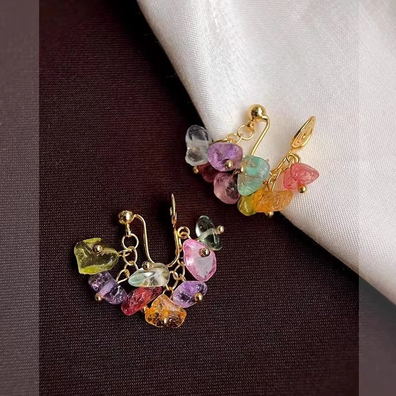 Dopamine Color Gravel Female Refined Grace Earrings
