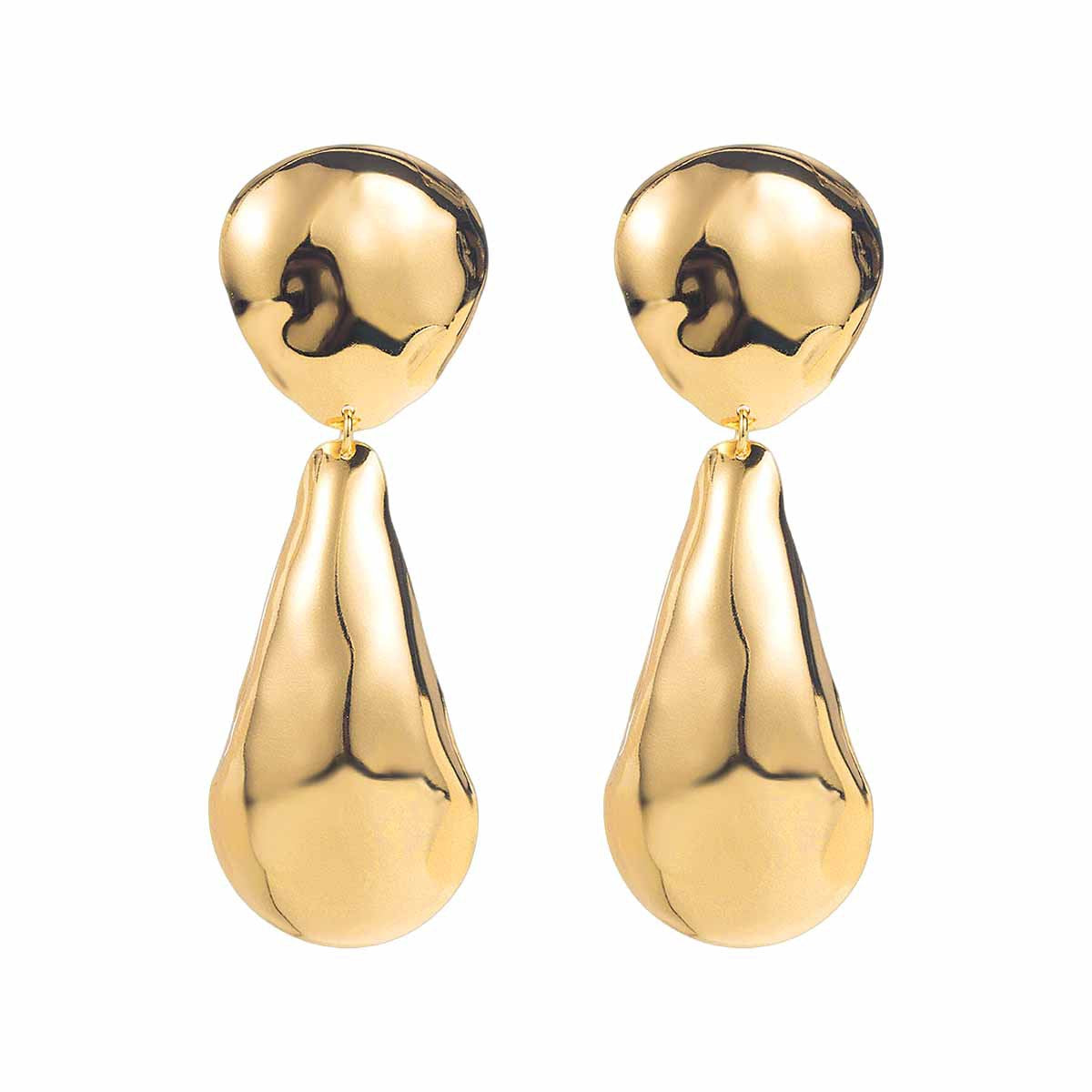 Fashion Exaggerated Geometry Irregular Metal Personality Heart Water Drops Earrings