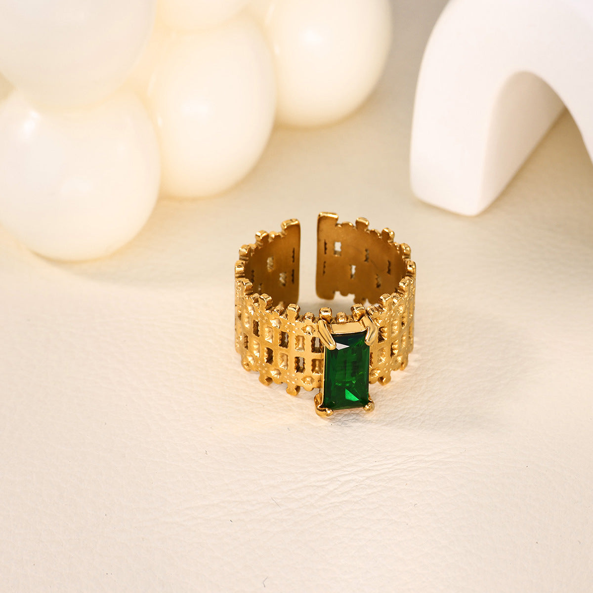 Women's Gold-plated Stainless Steel Geometric High-grade Open Ring