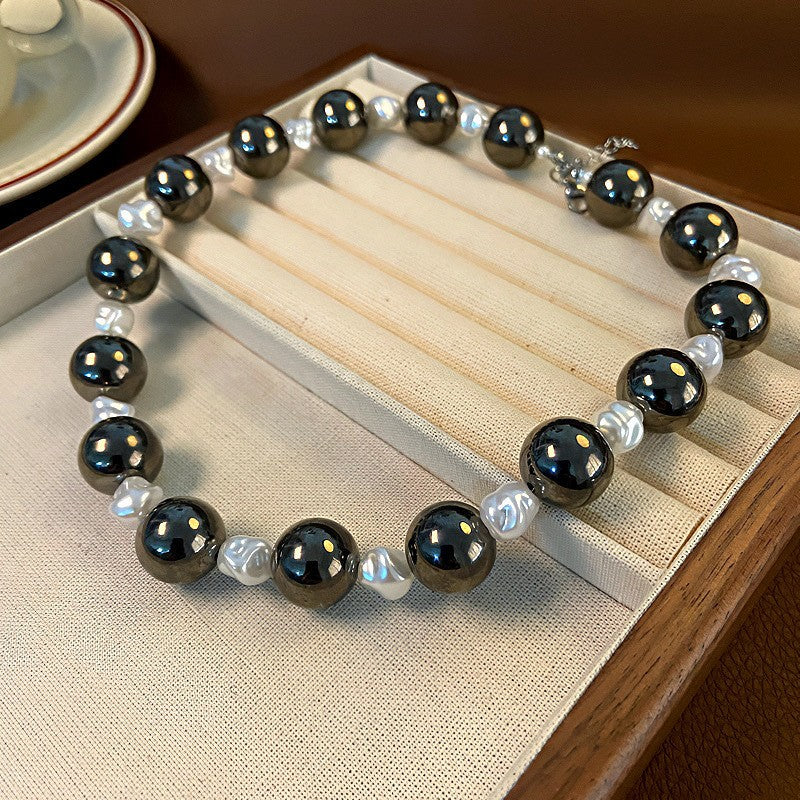 Pearl Short Design Rhinestone Collar Temperament Necklaces