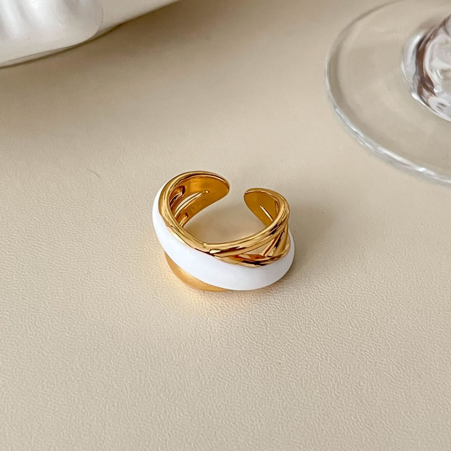 Interest Light Luxury Retro Minority Wide Personality Versatile Opening Adjustable Ring