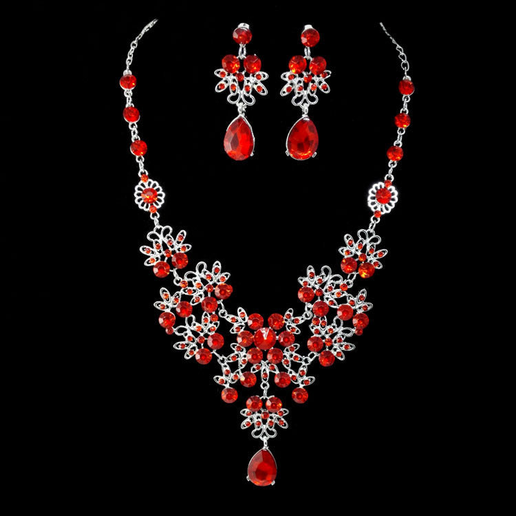 Women's Suite Splendid Diamond Geometric Crystal Flowers Jewelry Set