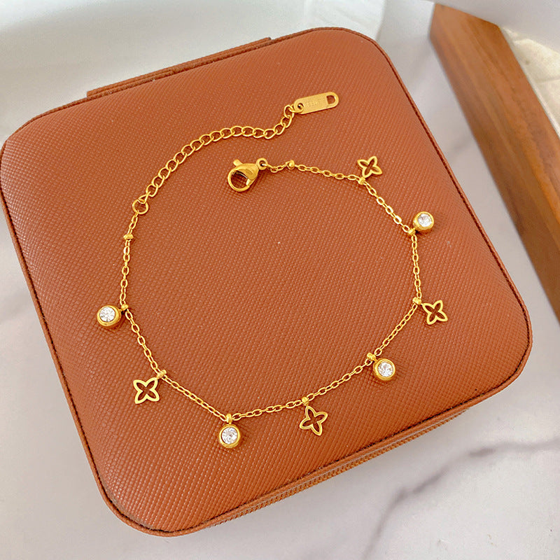 Light Luxury Micro Inlaid Zircon Woven Wire Mesh Fashion Temperament Bracelet