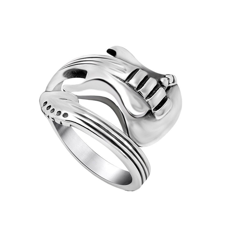 Men's Fashion Open-end Personality Rock Music Guitar Rings