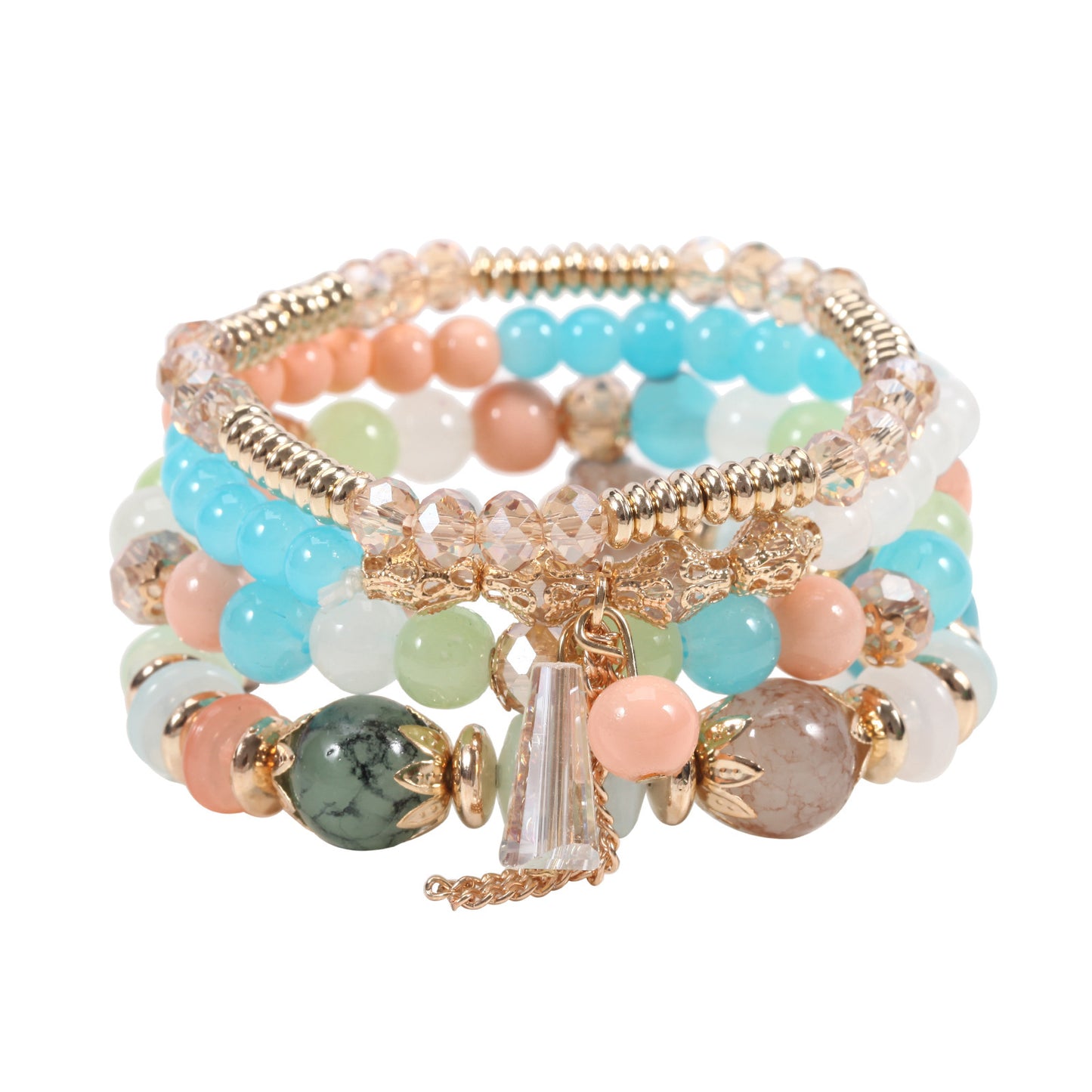 Bohemian Crystal Four Glass Elastic Exquisite Bracelet