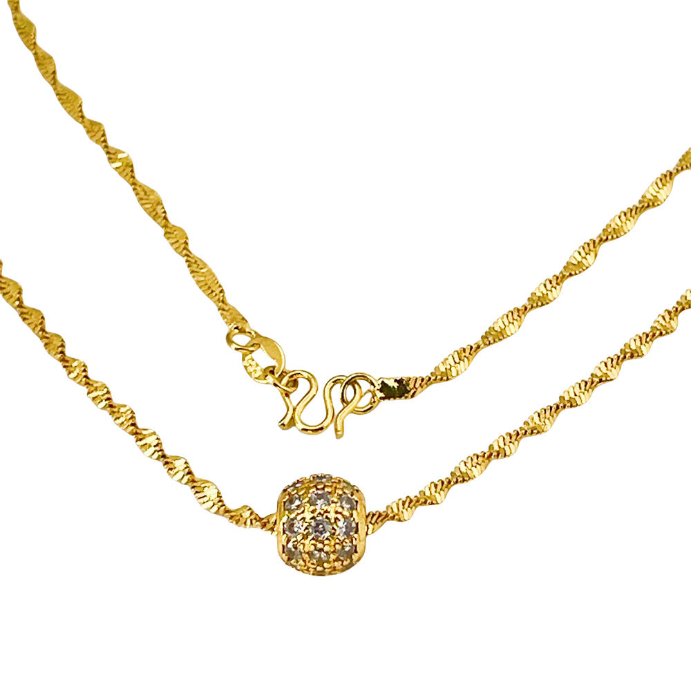 Women's Gold-plated Gold Vacuum Plating Lucky Beads Necklaces
