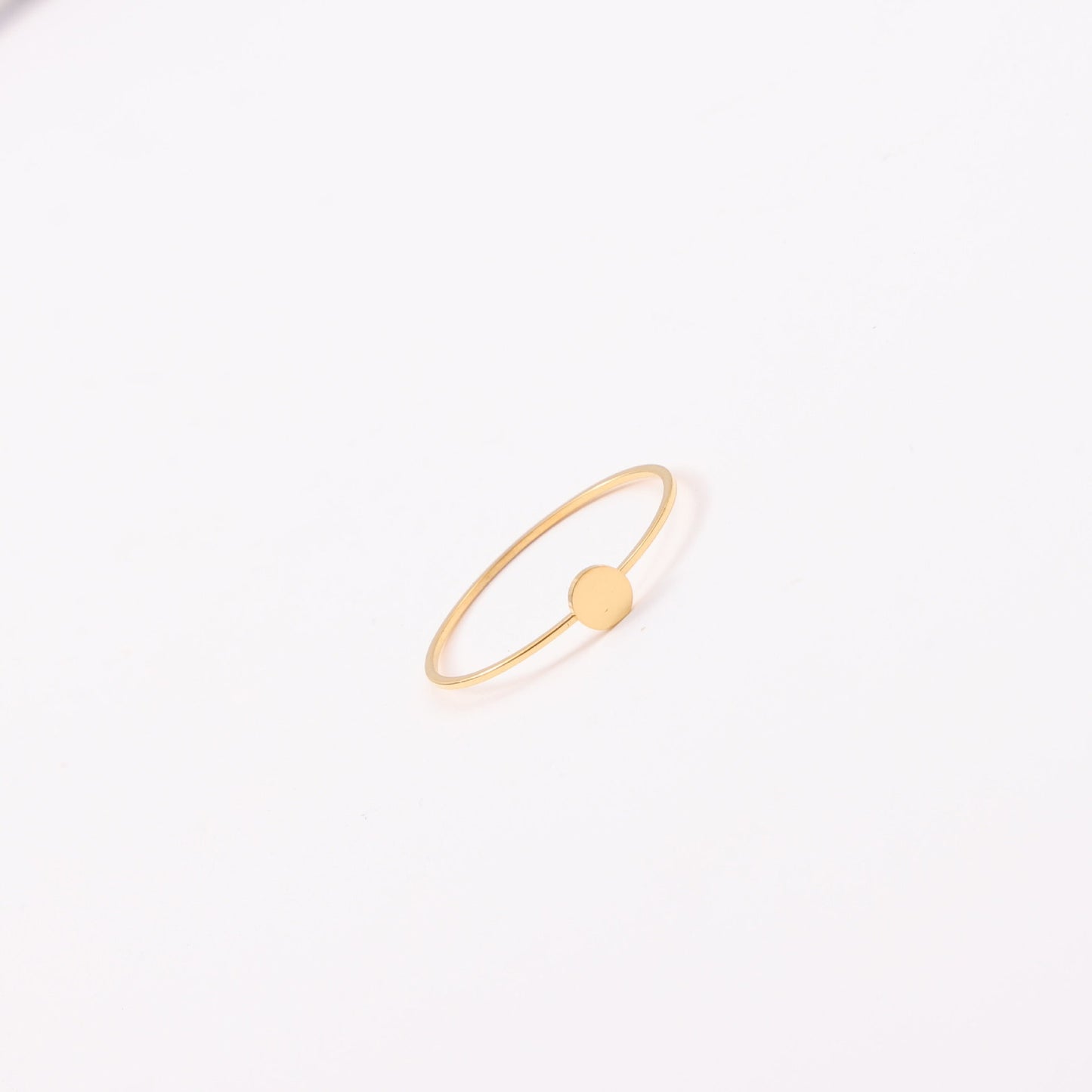 Small Round Slice Very Thin Shiny Titanium Steel Gold Bracelet