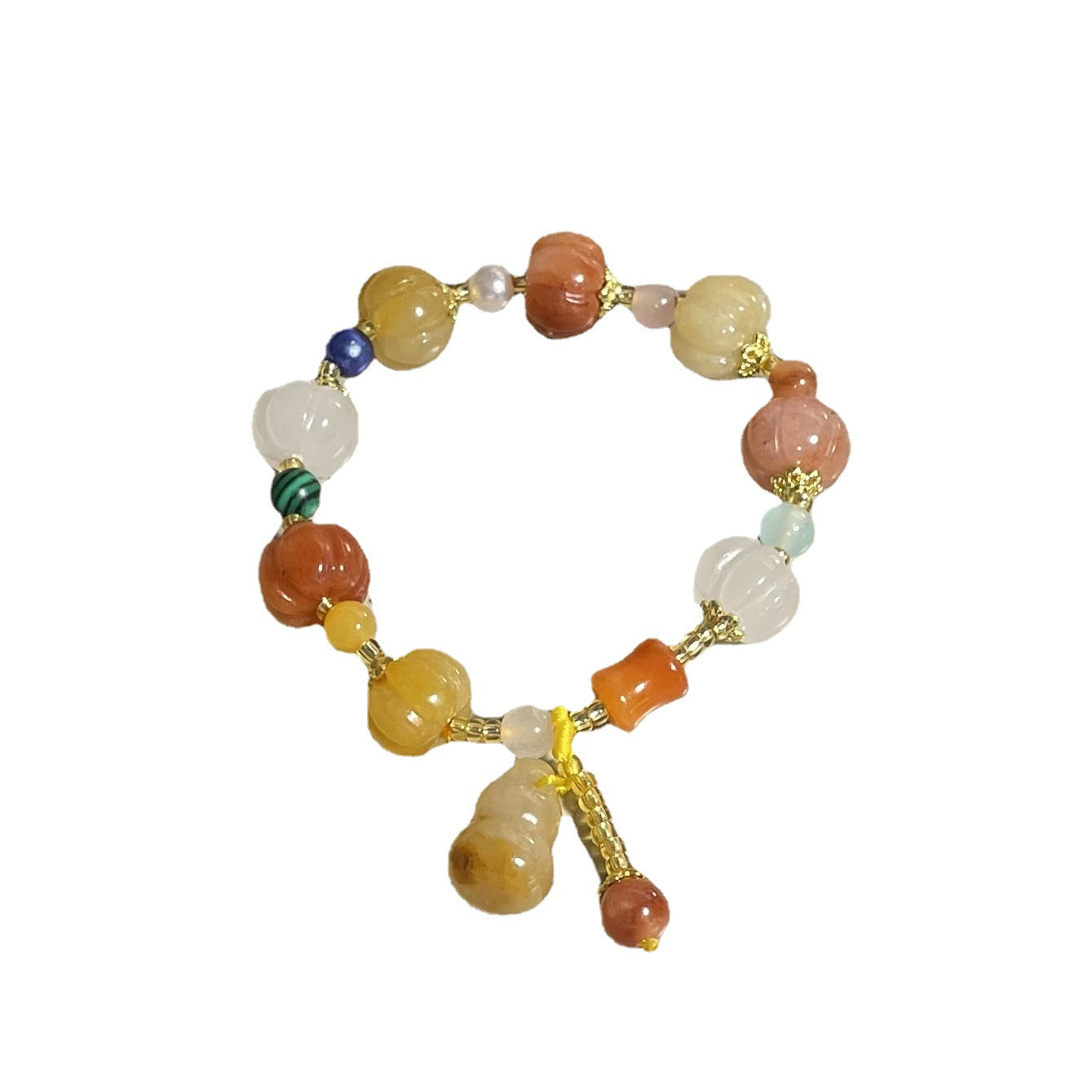 Style Crafts Ethnic Pumpkin Natural Stone Bracelet