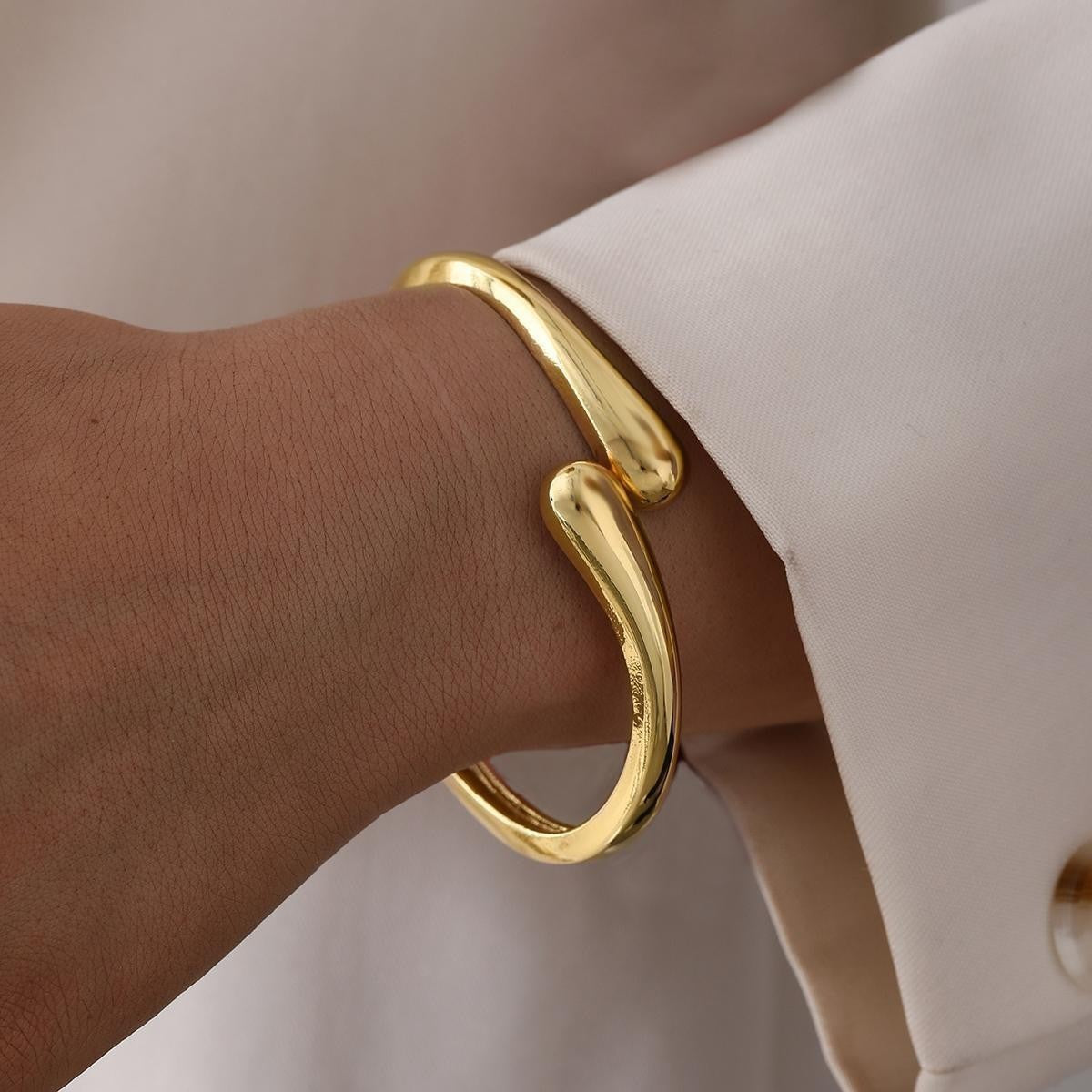 Leaves Glossy Irregular With Personality Stripes Bracelets