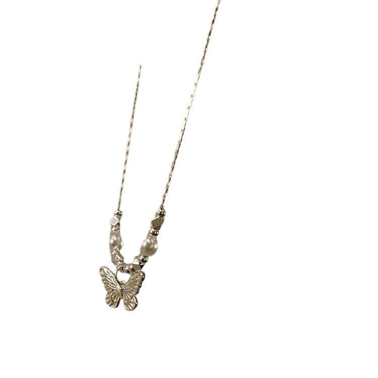 Women's Minority Graceful Butterfly For Fashion Style Retro High Sense Short Necklace
