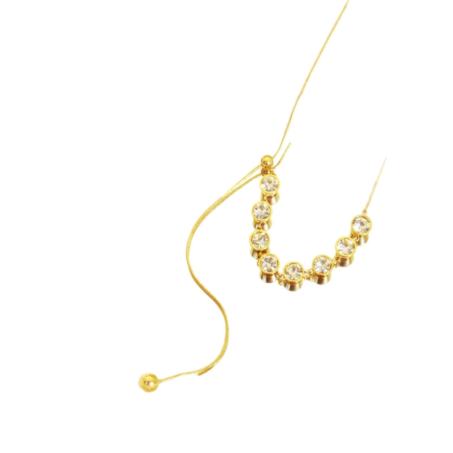 Crystal Lock Female Niche Round Diamond Light Luxury Clavicle Necklace