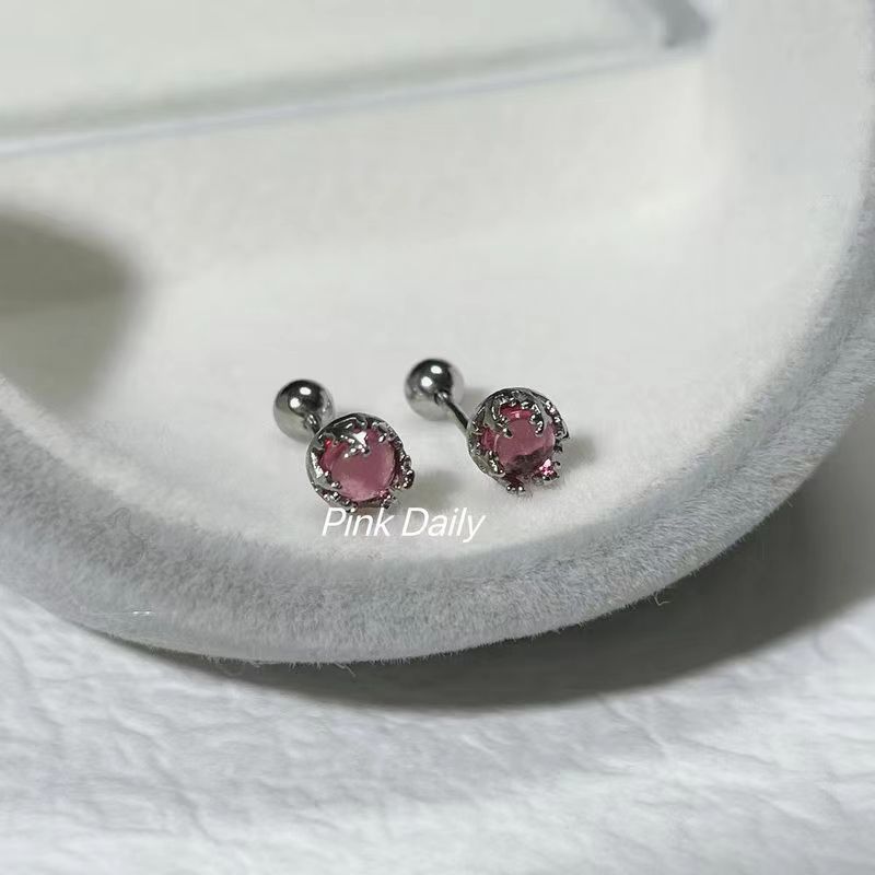 Beautiful Colorful Milk Fairy Moonstone Screw Ear Bone Stud Earrings