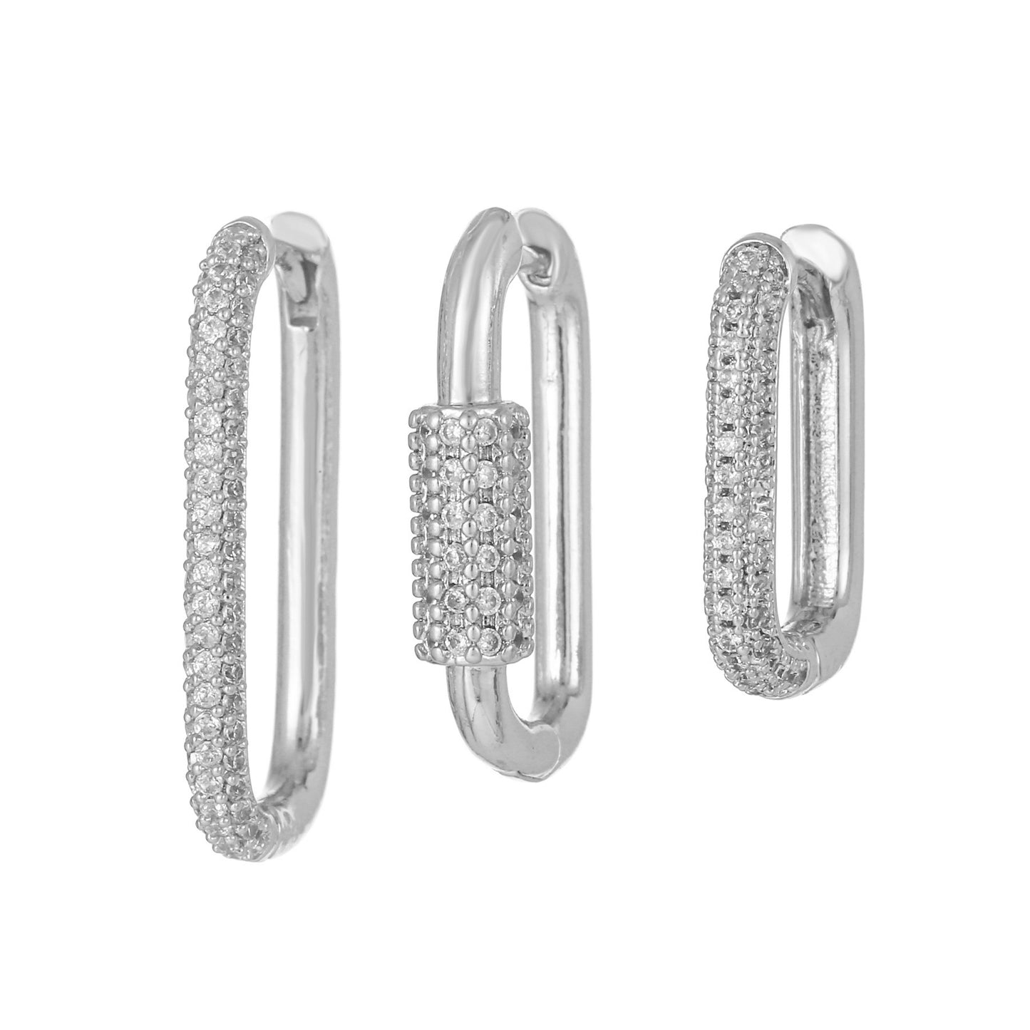 Micro Inlaid Zircon Clip Fashion Geometric Ear Buckle