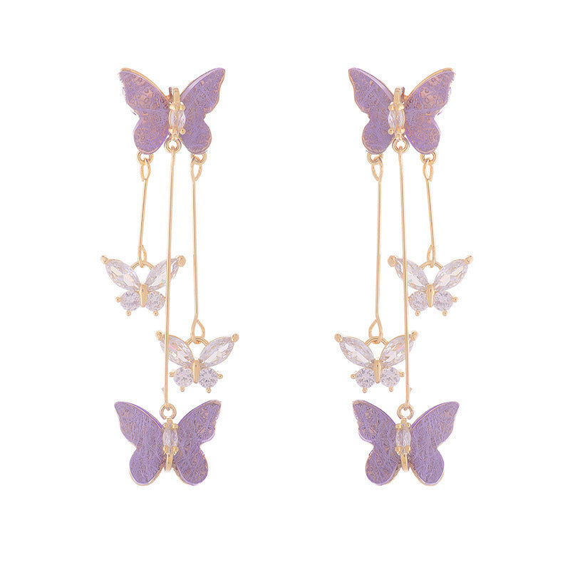 Butterfly Tassel Fashion Personality Affordable Luxury High Earrings