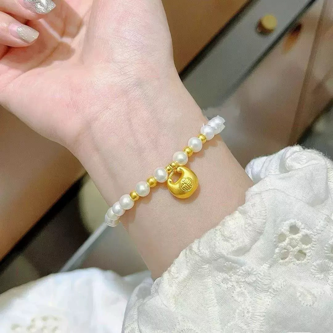 Sea Blue Pearl Light Luxury Minority Delicate Bracelet