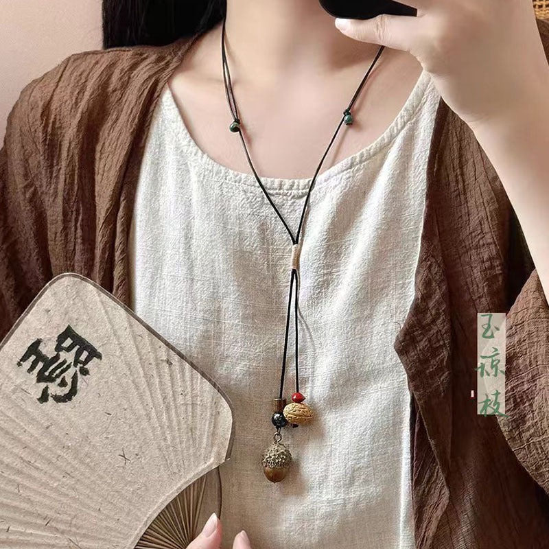 Women's Long Feather Retro Ethnic Personality Sweater Necklaces