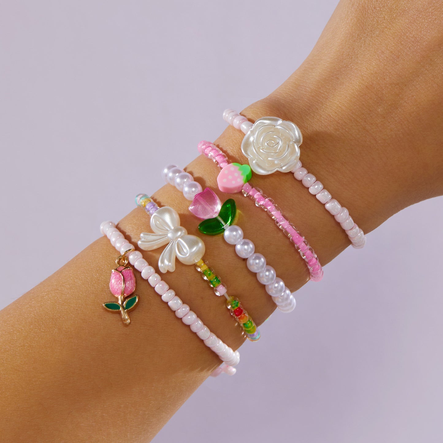 Summer Vacation Style Twin Starfish Fishtail Female Creative Bracelet
