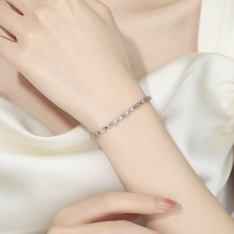 Women's White Yellow Zircon Versatile Light Luxury Bracelets