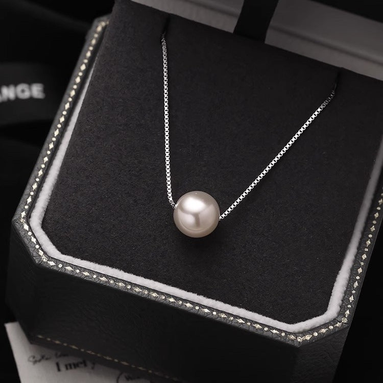 Sier Right Rain Pearl Female Niche Clavicle Chain Light Luxury Necklaces