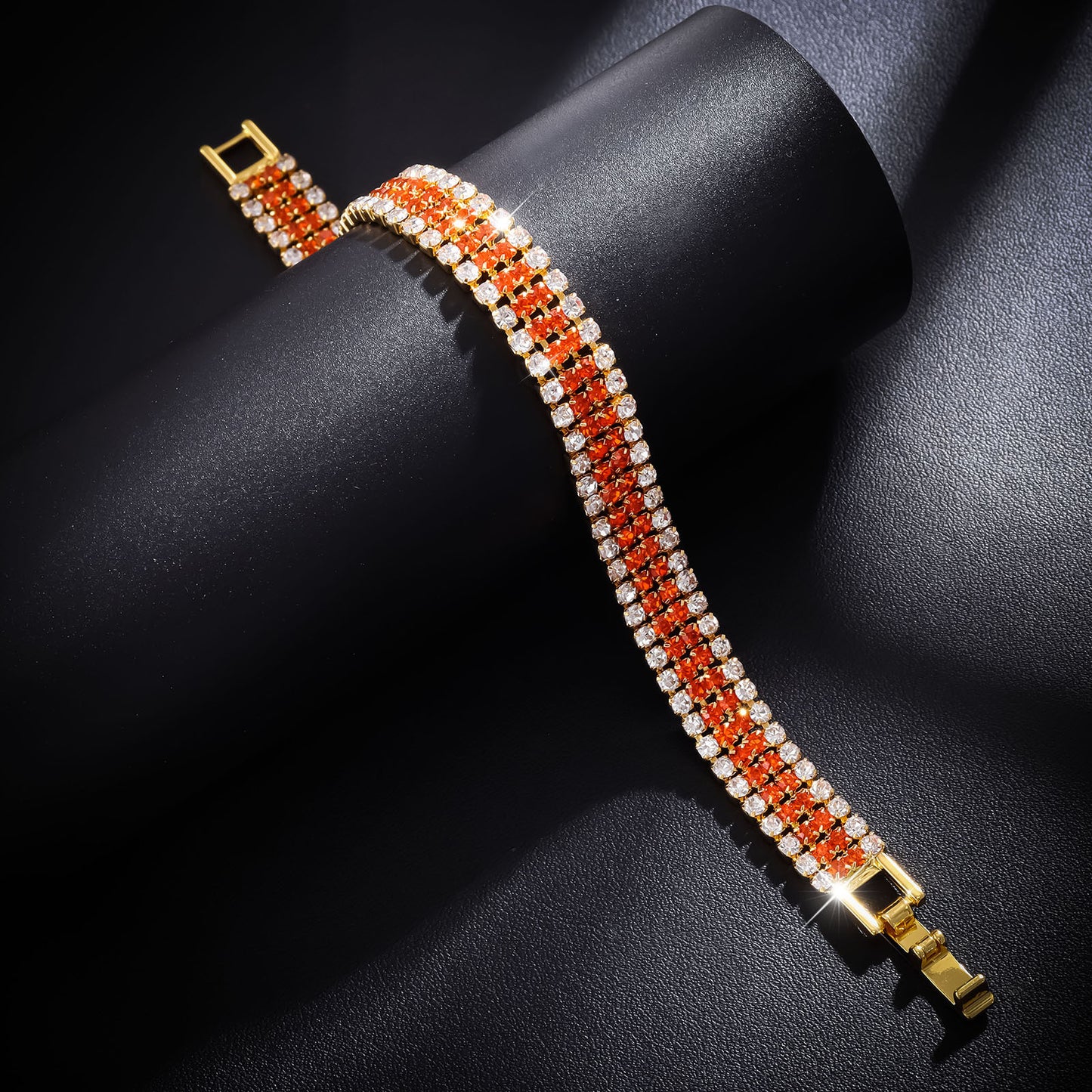 Women's Luxury Roman Crystal Gold Simple Full Diamond Bracelets