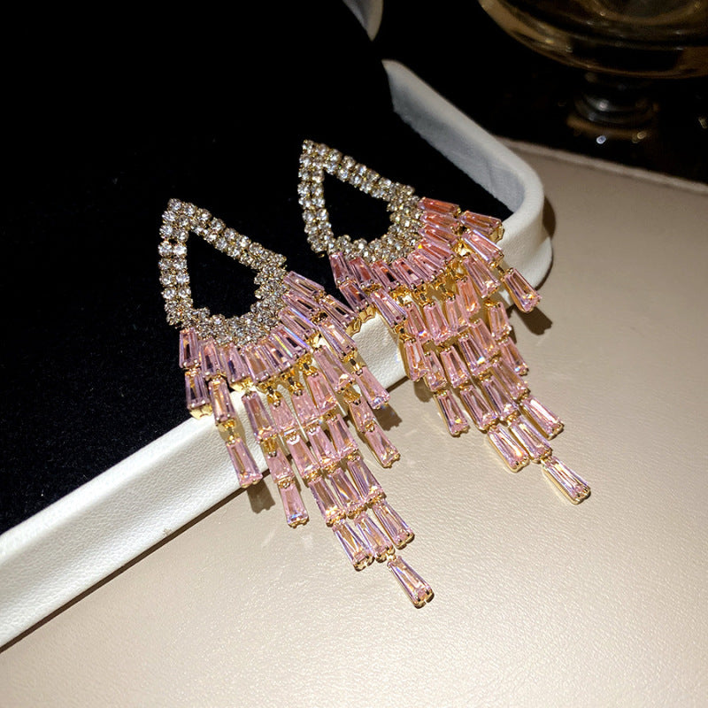 Women's Sier Diamond Tassel Light Luxury High-grade Simple Rings