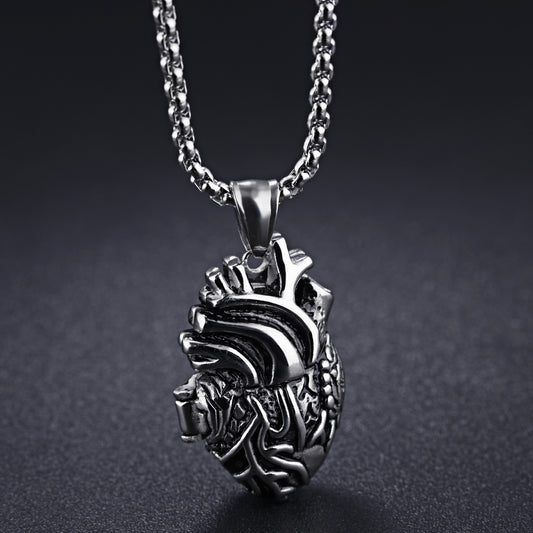 Ornament Creative Human Organ Personality Titanium Steel Heart Can Pendants