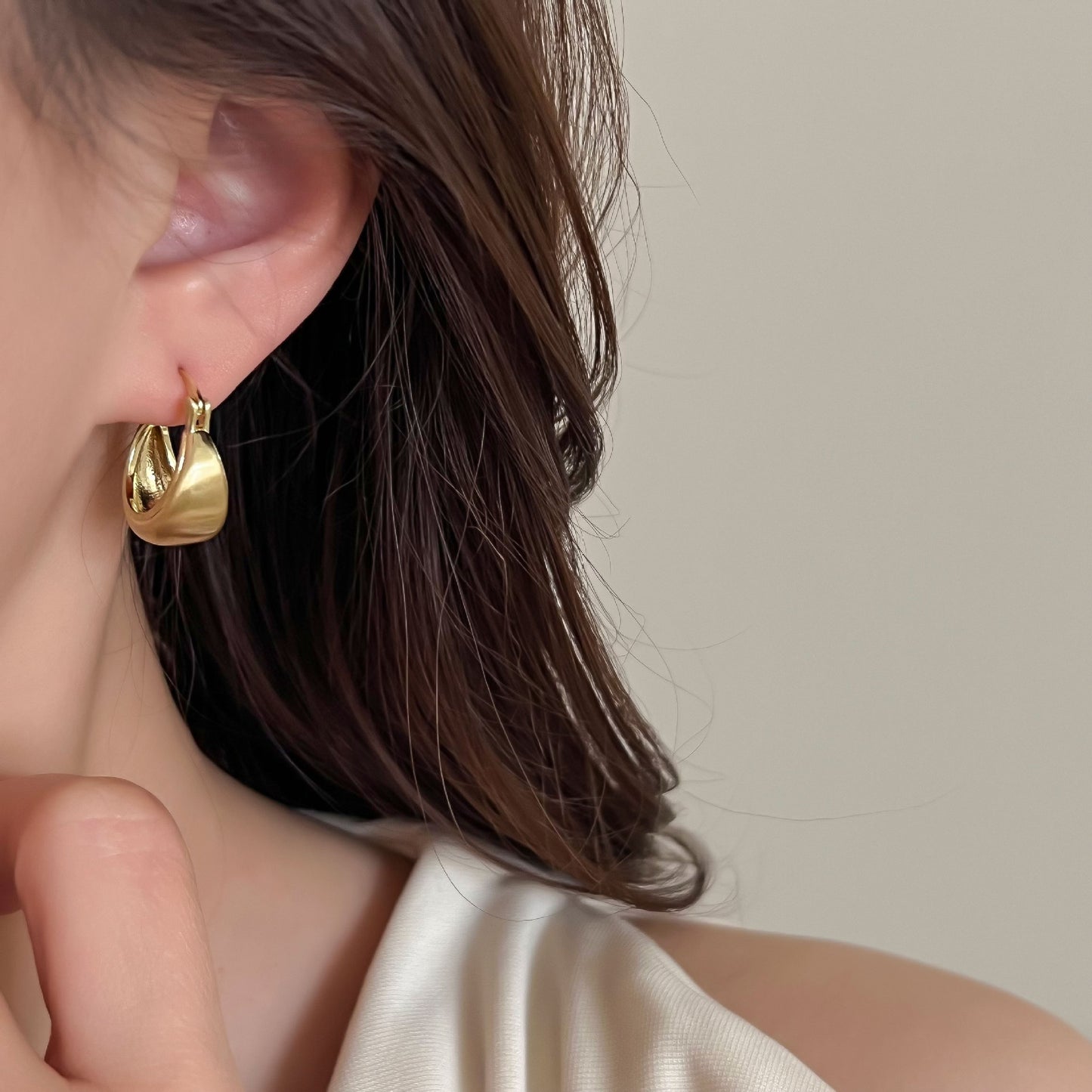 Women's Light Luxury Sier Niche Design Frosty Earrings