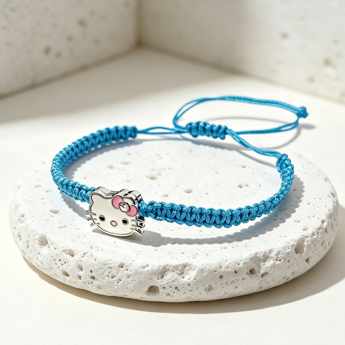 Cute Cartoon Anime Cat Head Carrying Strap Adjustable Kitty Bracelet