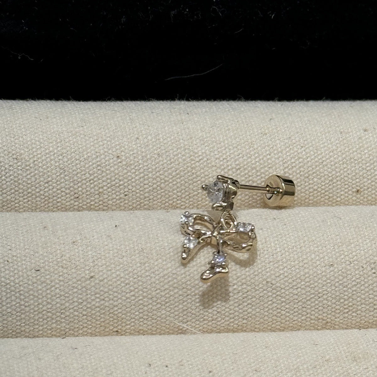 Women's Light Coffee Gold Collection Series Minimalist Zircon Ear Earrings