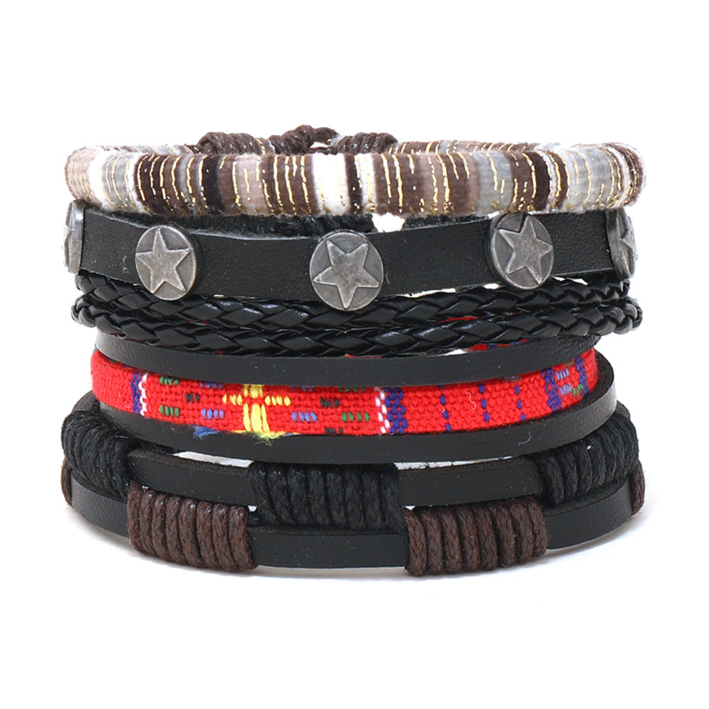 Women's & Men's Ornament Simple Hand Woven Rope Leather Bracelets