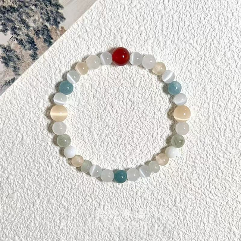 Spring Chinese Style Opal Imitation Emerald Cool Feeling White Temperament Bracelets