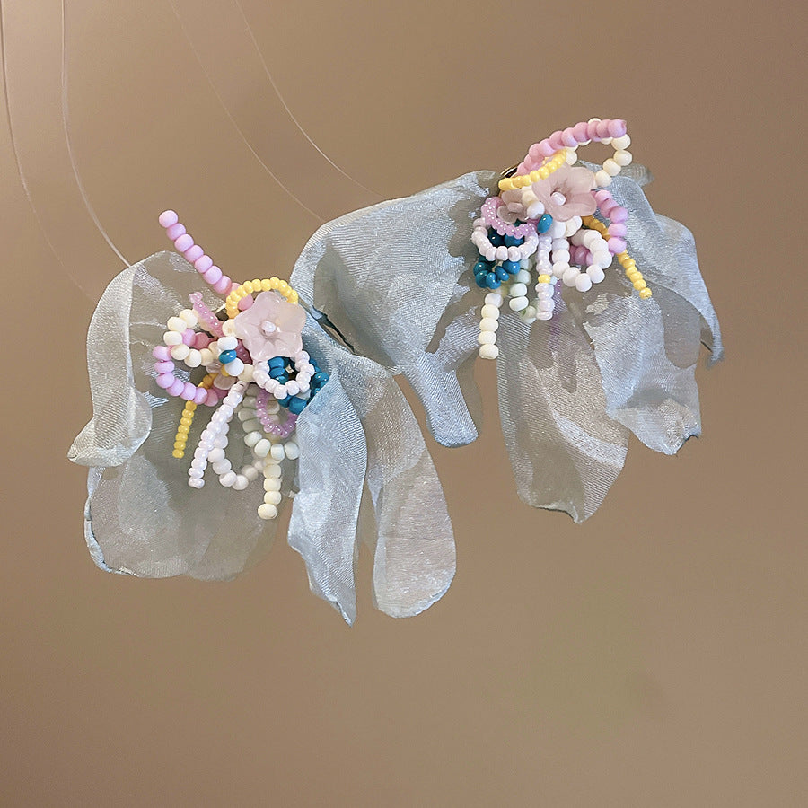 Women's Flower Shell Tassel Light Luxury High-grade Earrings