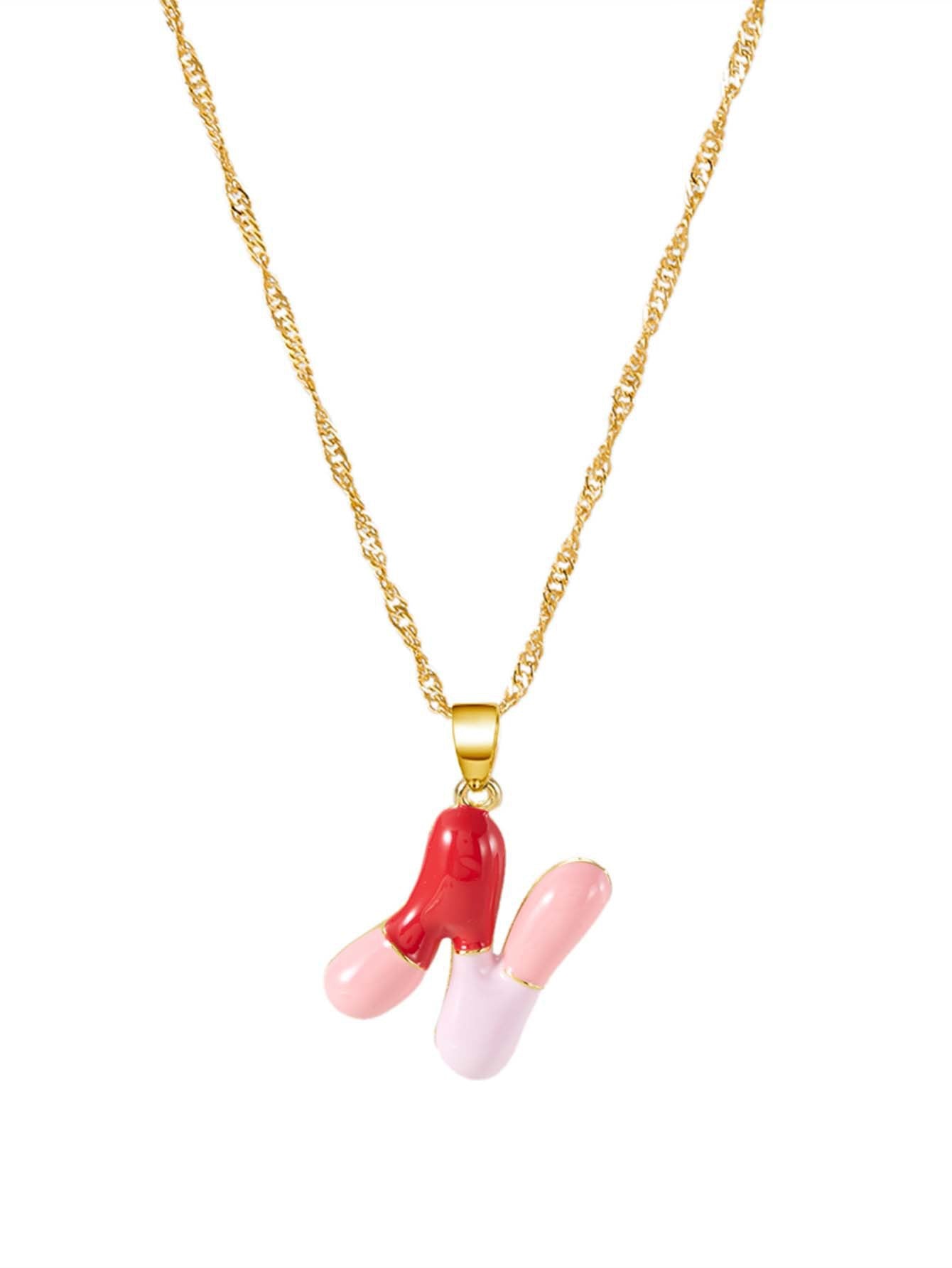 Jewelry Epoxy Bubble Dopamine Letter English Necklaces